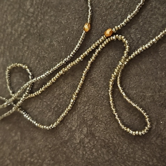 NY Collection Dainty Layered Three Strand Seed Beaded Necklace - Picture 5 of 6